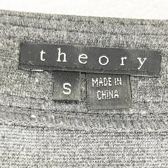 Theory Gray Becca Puff Sleeve Pullover Mini Shift Dress Women's Size Small - Picture 6 of 8